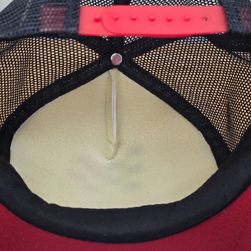 Vintage Western Auto‎ Trucker Hat Mens OSFA Red White Black Racing Mesh Cap 80's